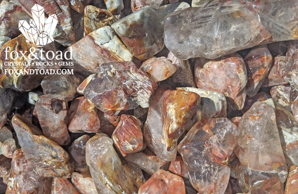 Quartz, Amphibole Tumbled Stones