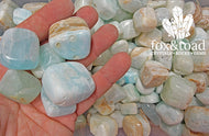 Calcite, Caribbean Blue Tumbled Stones