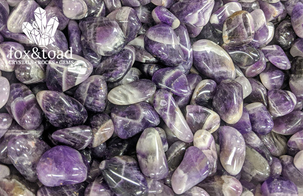 Chevron Amethyst Tumbled Stones Chevron Amethyst Tumbled Stones