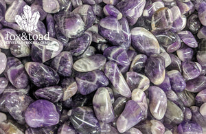 Amethyst, Chevron Tumbled Stones