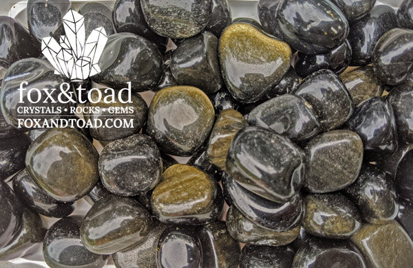 Obsidian, Gold Sheen Tumbled Stones