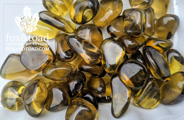 Quartz, Golden Smoky Tumbled Stones