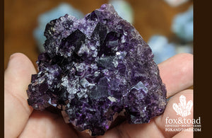 Purple Fluorite with Calcite, Sierra Grande Mine, Mexico