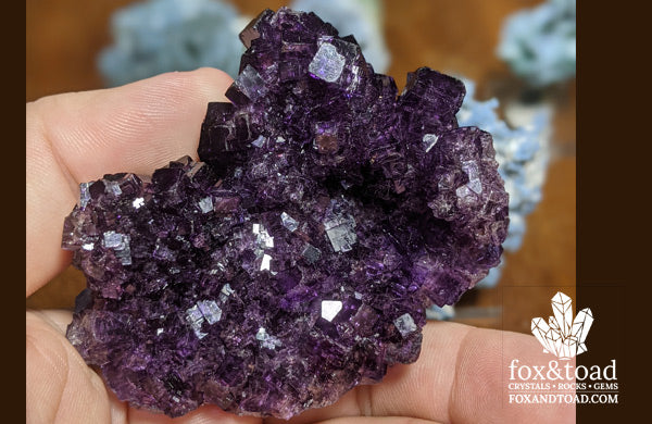Purple Fluorite with Calcite, Sierra Grande Mine, Mexico