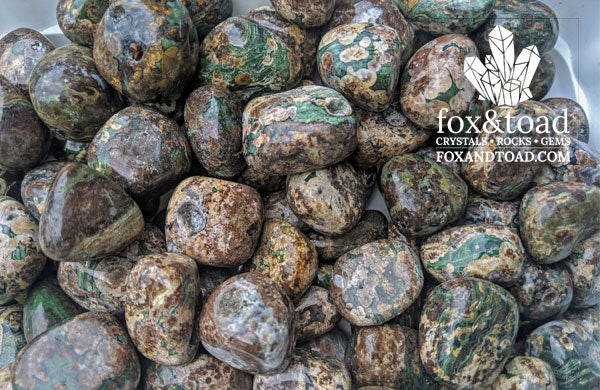 Green Leopard Skin Jasper Tumbled Stones – fox&toad Green Leopard Skin Jasper Tumbled Stones – fox&toad