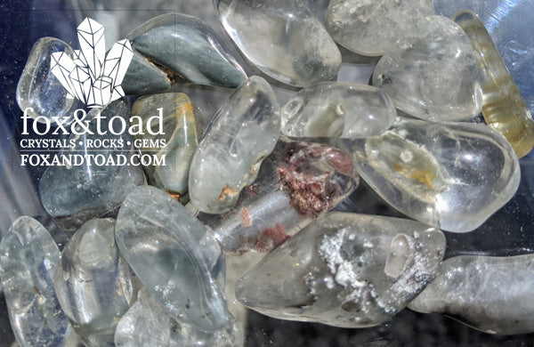 Indicolite in Quartz Tumbled Stones