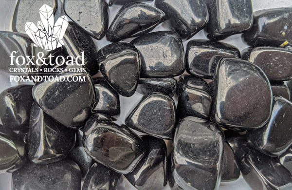 Jet Tumbled Stones