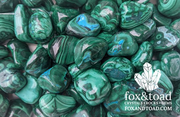 Malachite with Chrysocolla Tumbled Stones