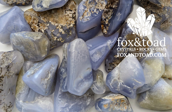 Chalcedony, Malawi Blue Tumbled Stones