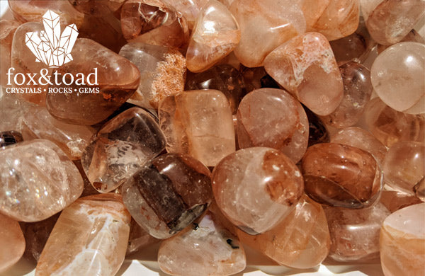 Quartz, Orange Elestial Tumbled Stones