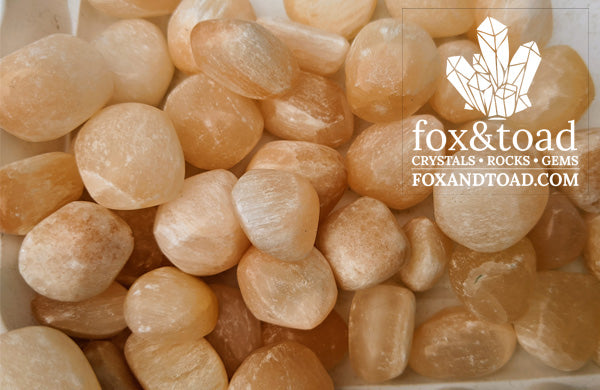 Selenite, Peach Tumbled Stones