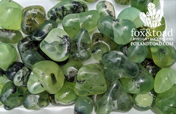 Prehnite with Epidote Tumbled Stones
