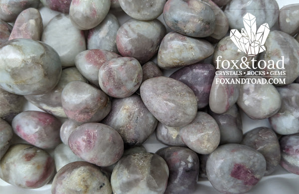 Rubelite in Lepidolite Tumbled Stones