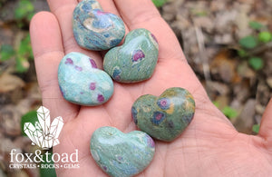 Pocket Heart — Fuchsite with Ruby