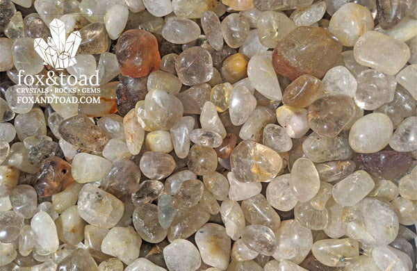 Quartz, Rutilated Tumbled Stones