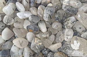 Quartz, Tourmalinated Tumbled Stones