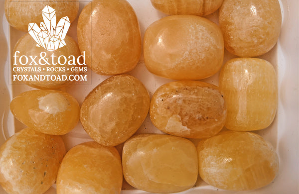 Calcite, Yellow Tumbled Stones