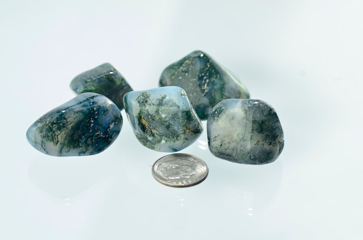Agate, Moss Tumbled Stones – fox&toad