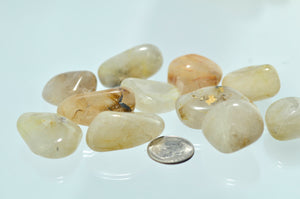Quartz, Rutilated Tumbled Stones